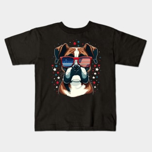 Boxer 4th of July Kids T-Shirt